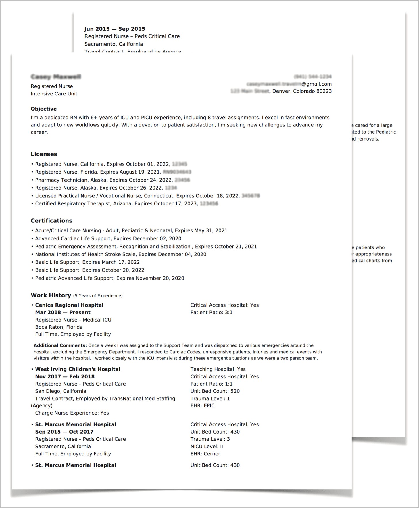 Resume Objective For Travel Therapist