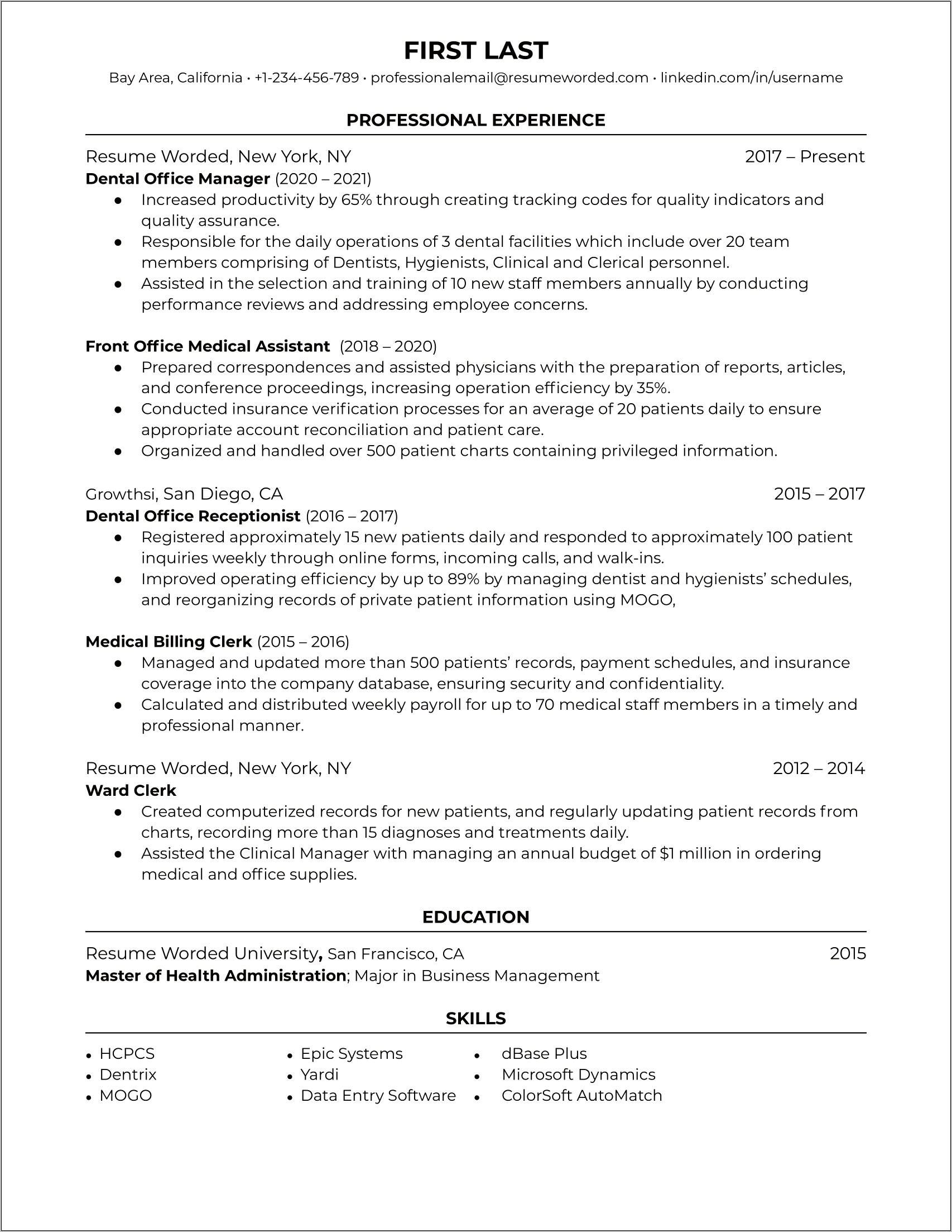 Resume Objective Law Firm Receptionist