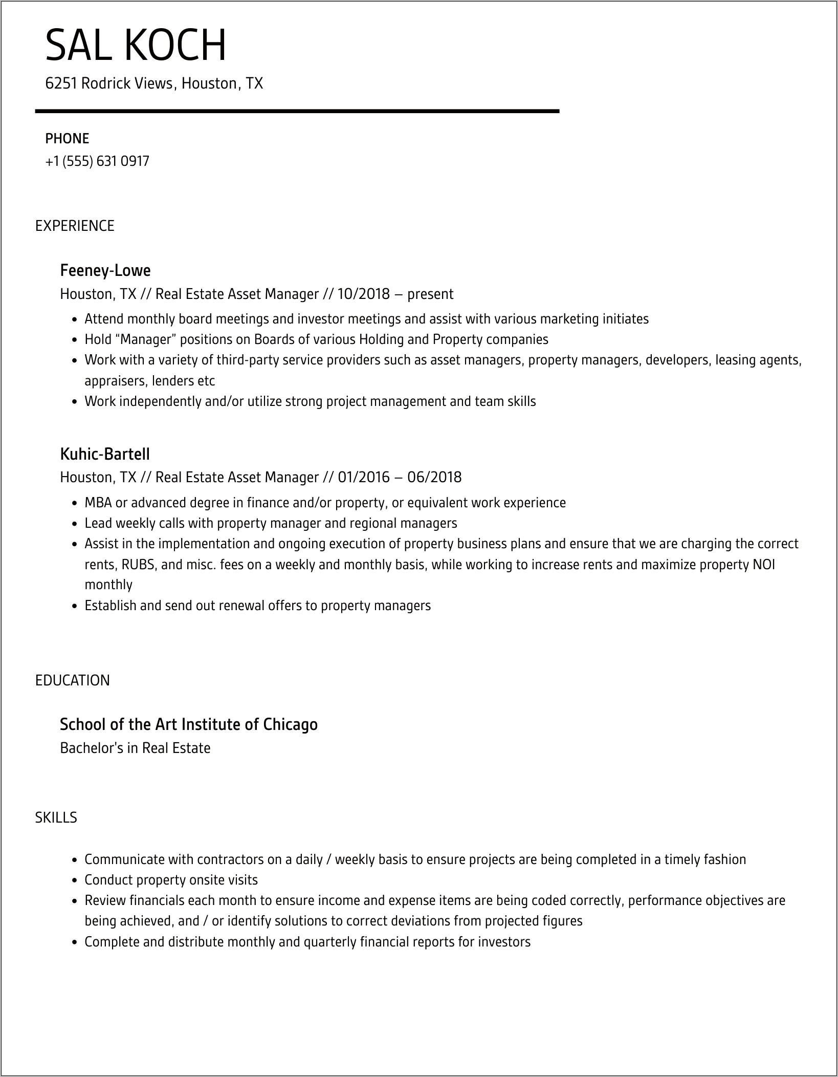 Resume Objective Real Estate Agent
