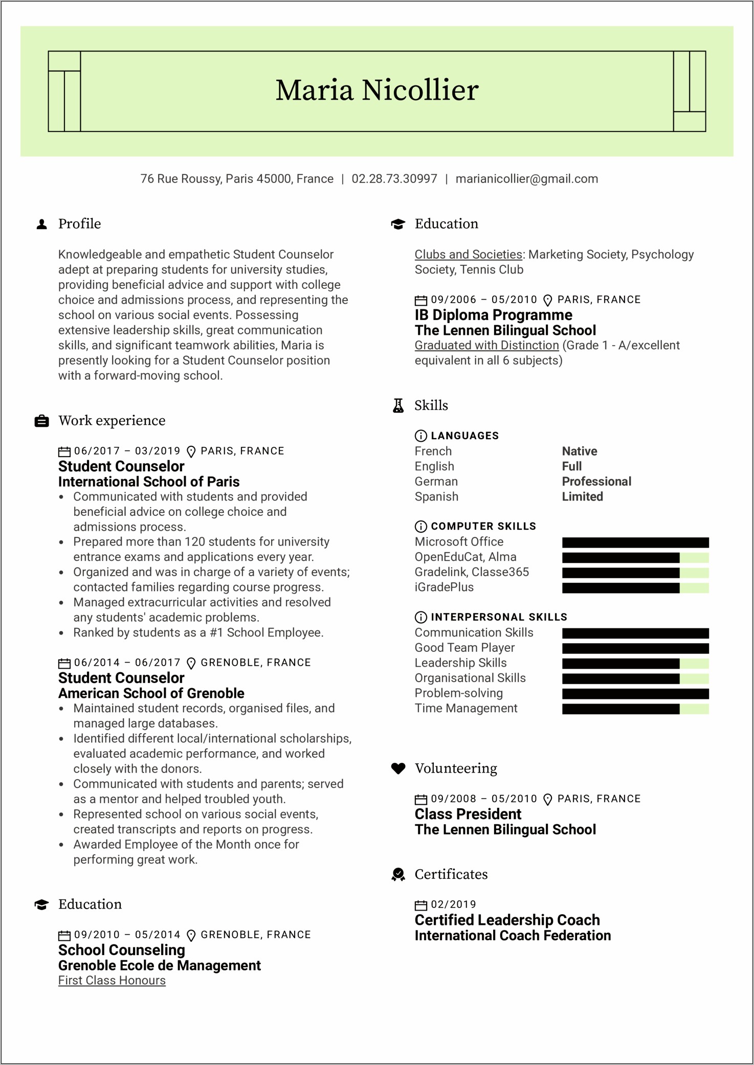 Resume Objective Sample School Psychologist