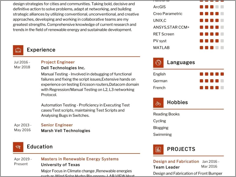 Resume Objective Statements Engineering Renewables