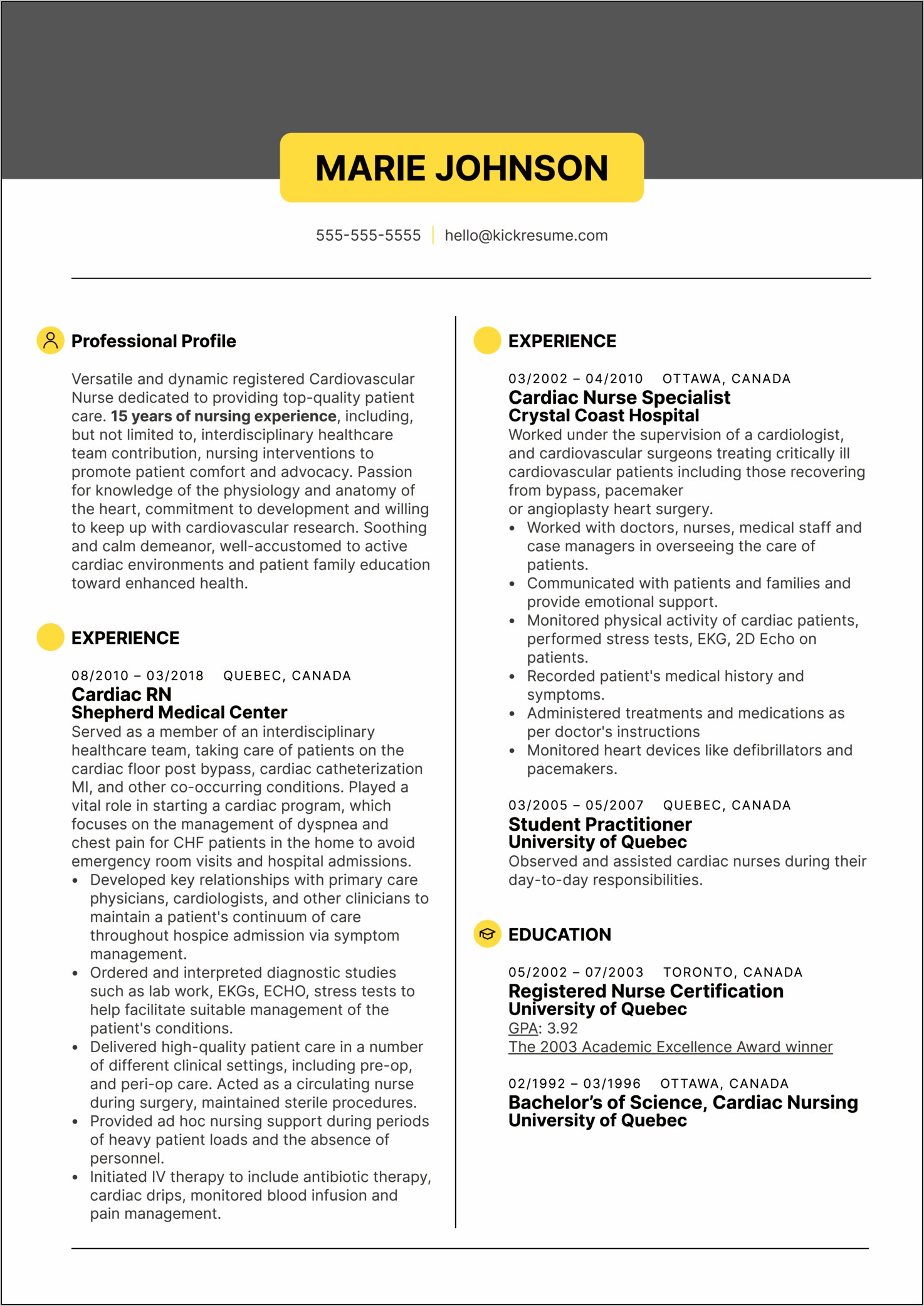 Resume Objectives For Preceptorship Nursing