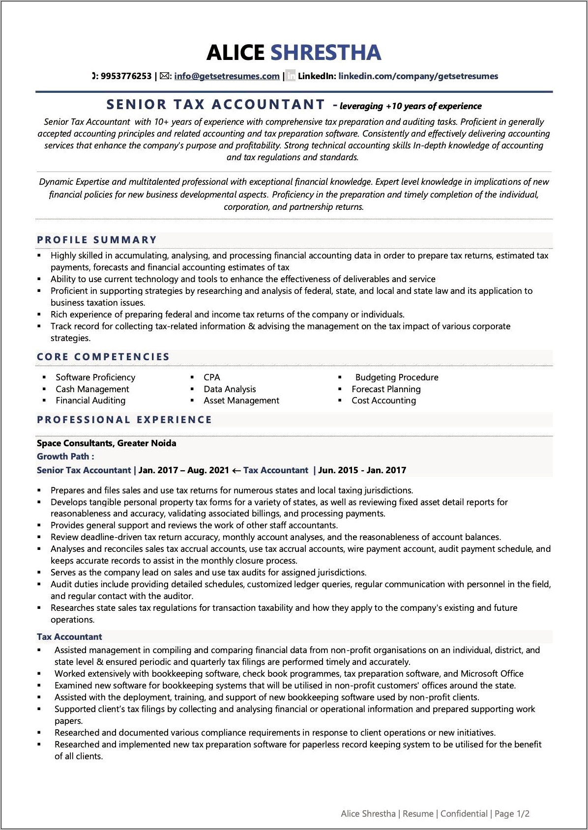 Resume Personal Skills For Accounting