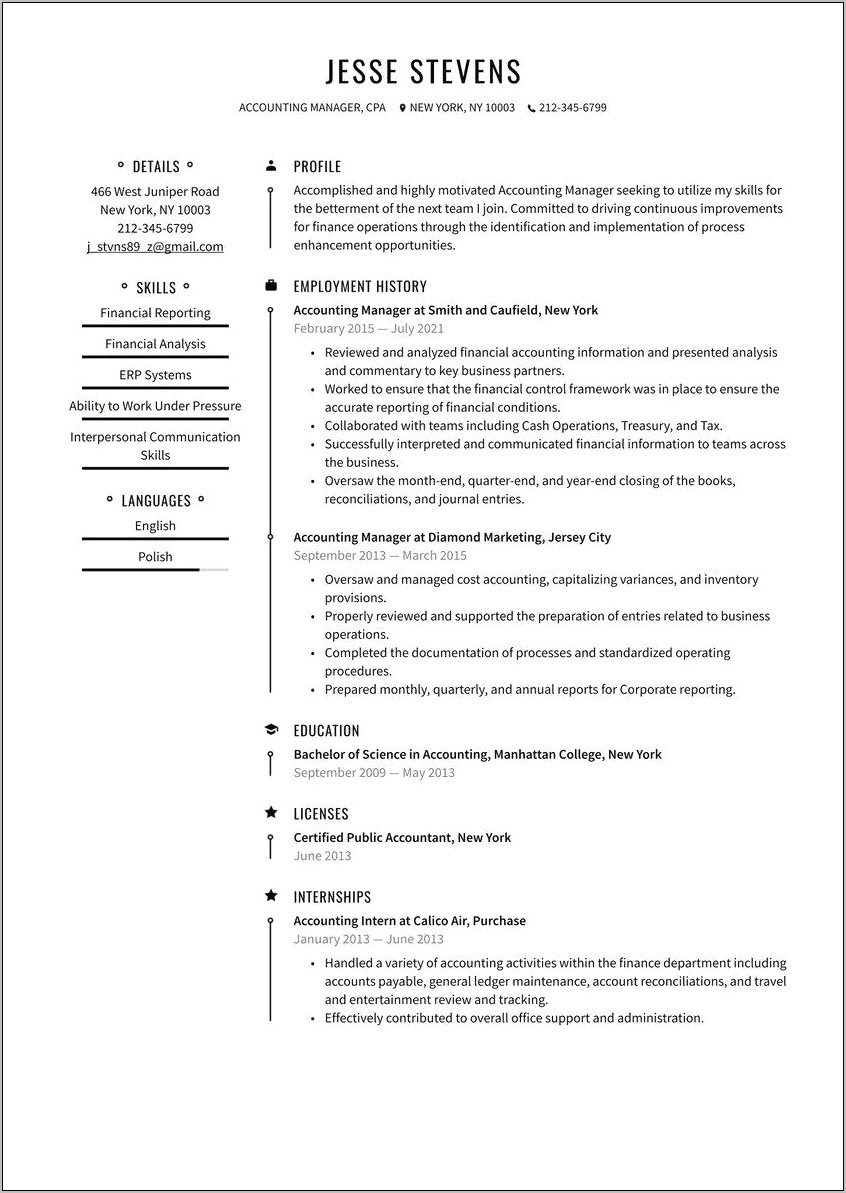 Resume Personal Statement Examples Finance