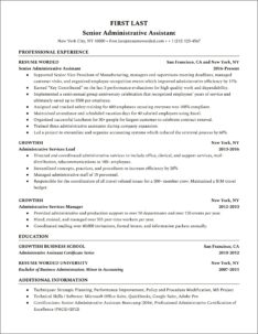 Resume Sample For Admin Job