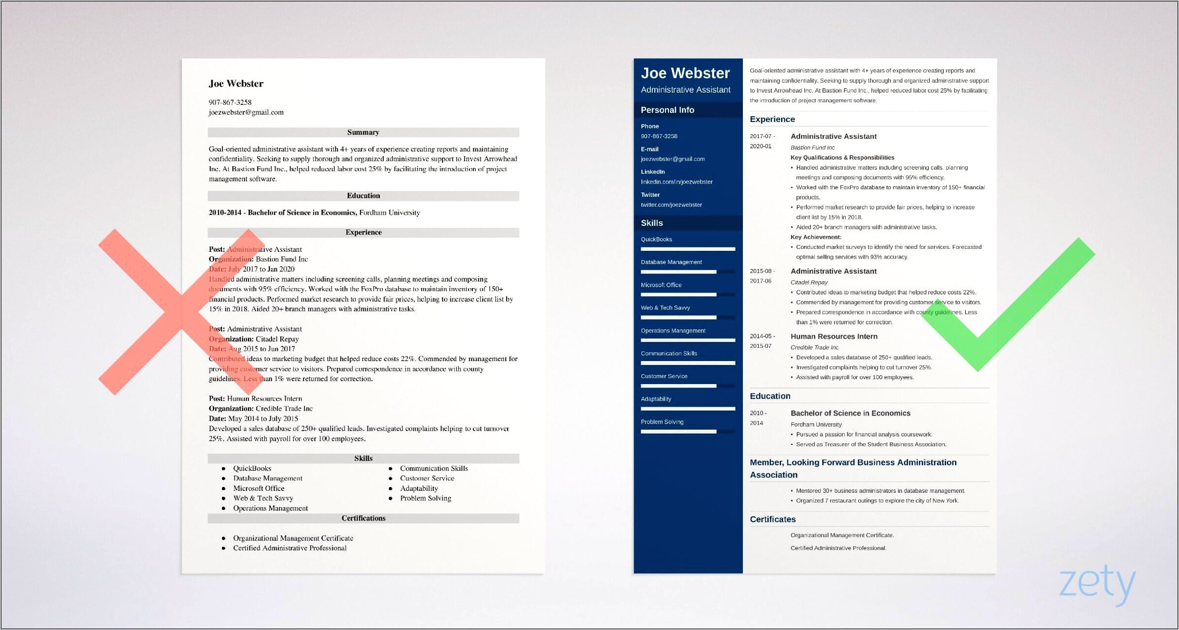 Resume Sample For Business Management
