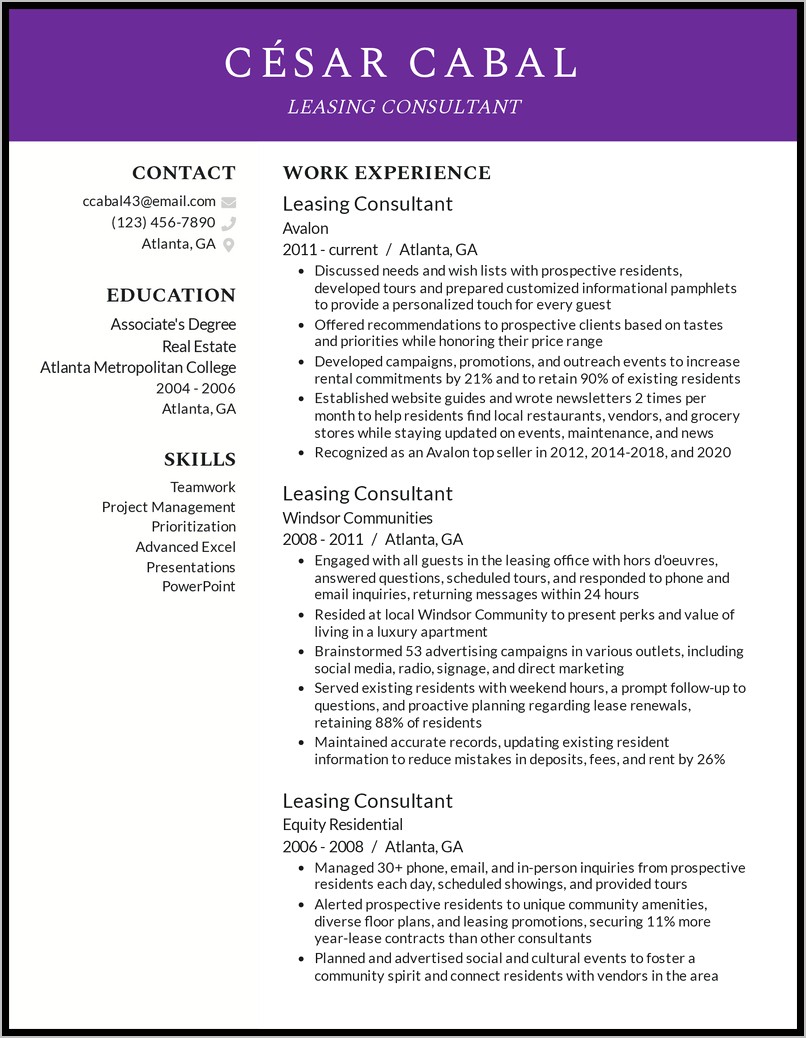 Resume Sample For Consulting Manager