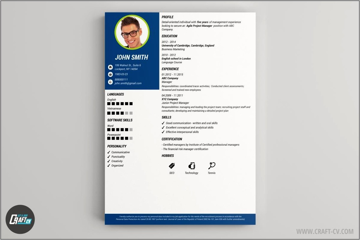 Resume Sample For Cv Maker