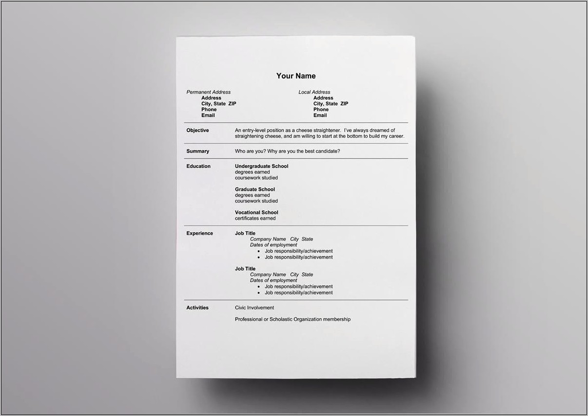Resume Sample For Office Jobs