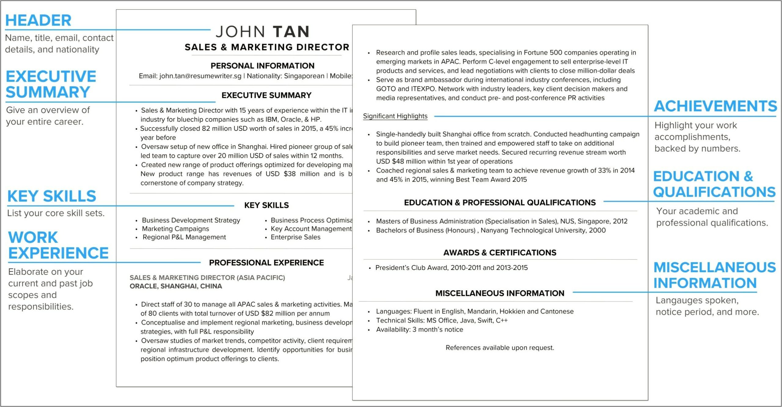 Resume Sample Of Tender Executive