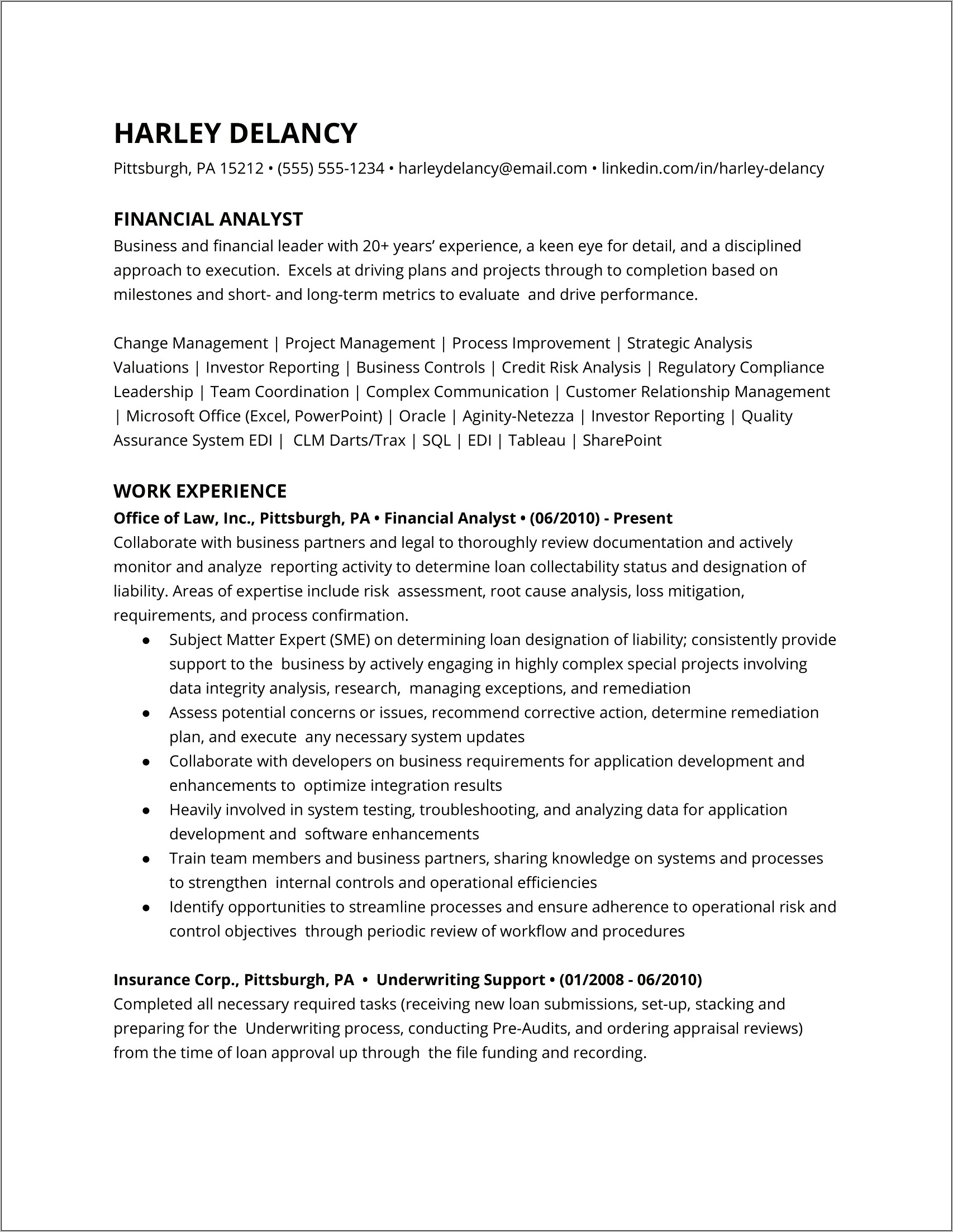 Resume Sample Retirement Operations Specialist