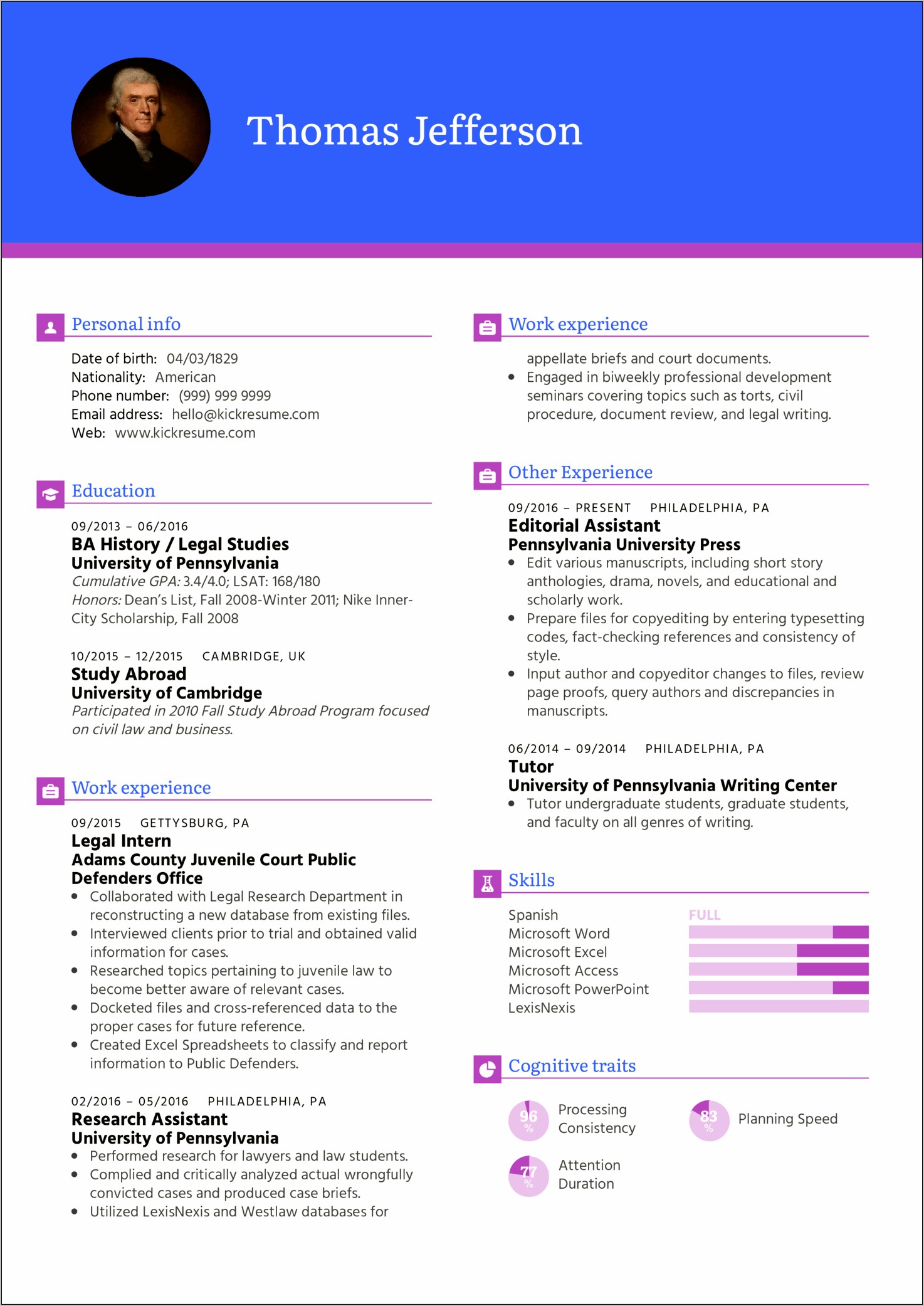 Resume Samples For Law Graduates
