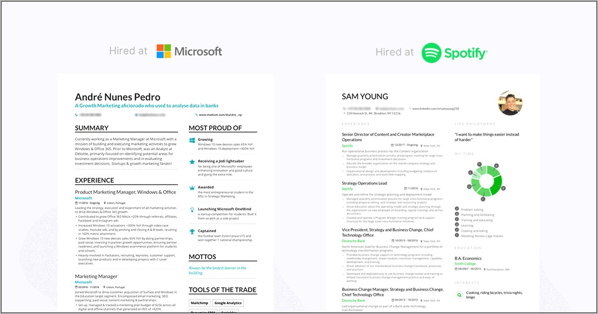 Resume Show Not Tell Examples