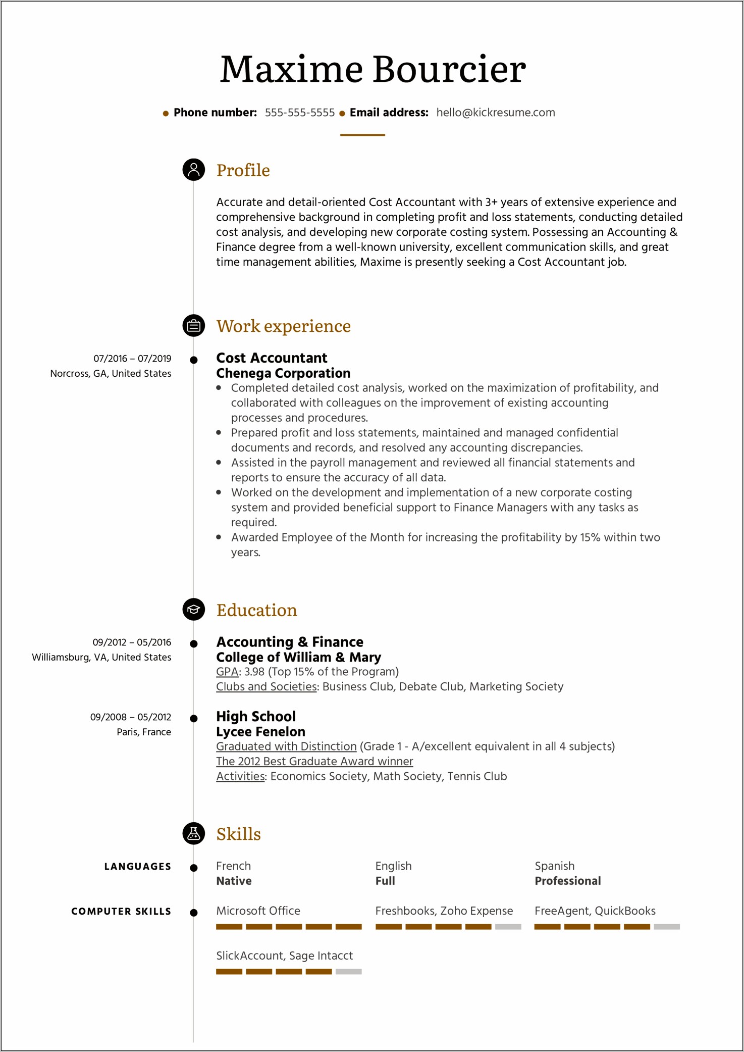 Resume Skills And Abilities Accounting