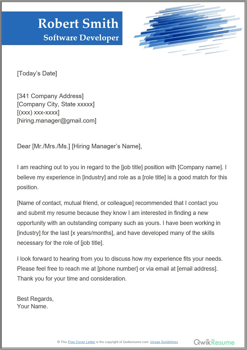 Resume Submission Via Email Example