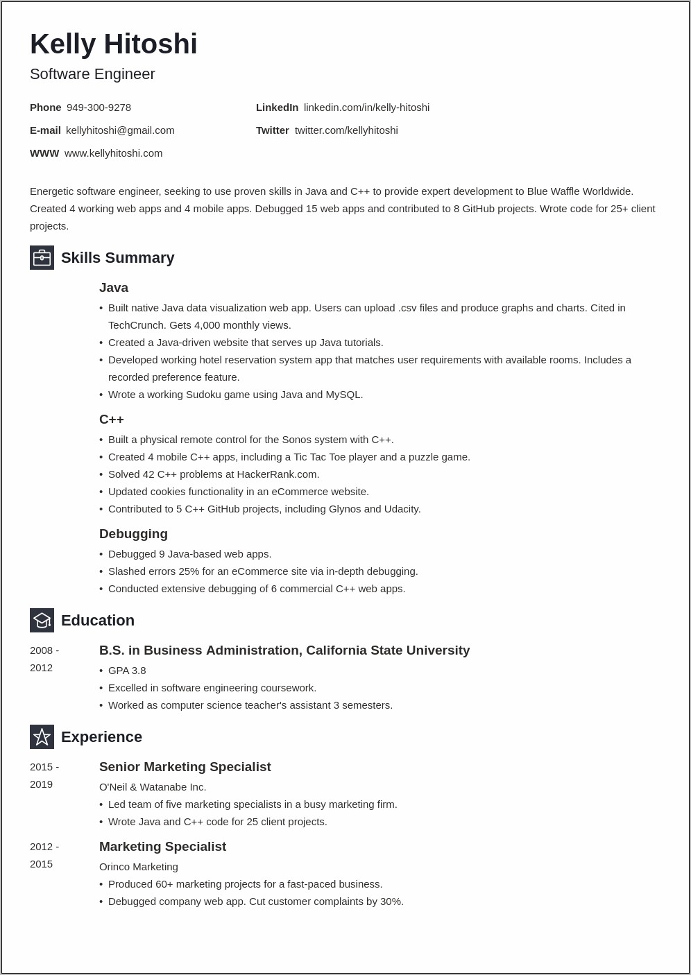 Resume Summary Examples Changing Careers