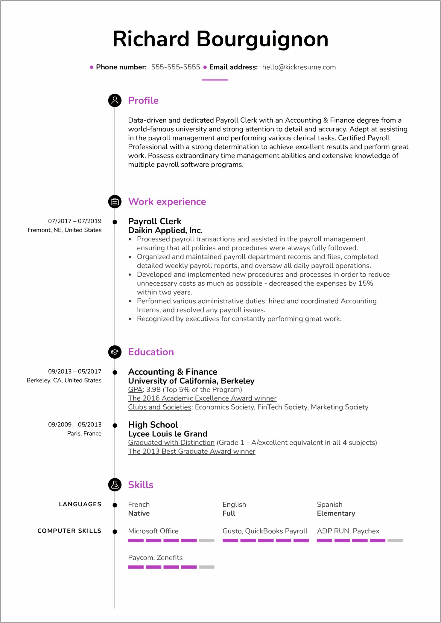 Resume Summary Examples For Clerical