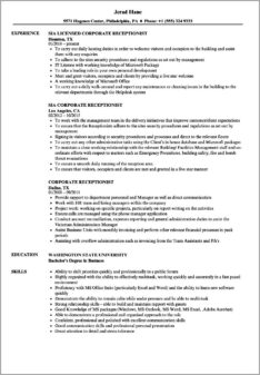 Resume Summary Examples For Receptionist