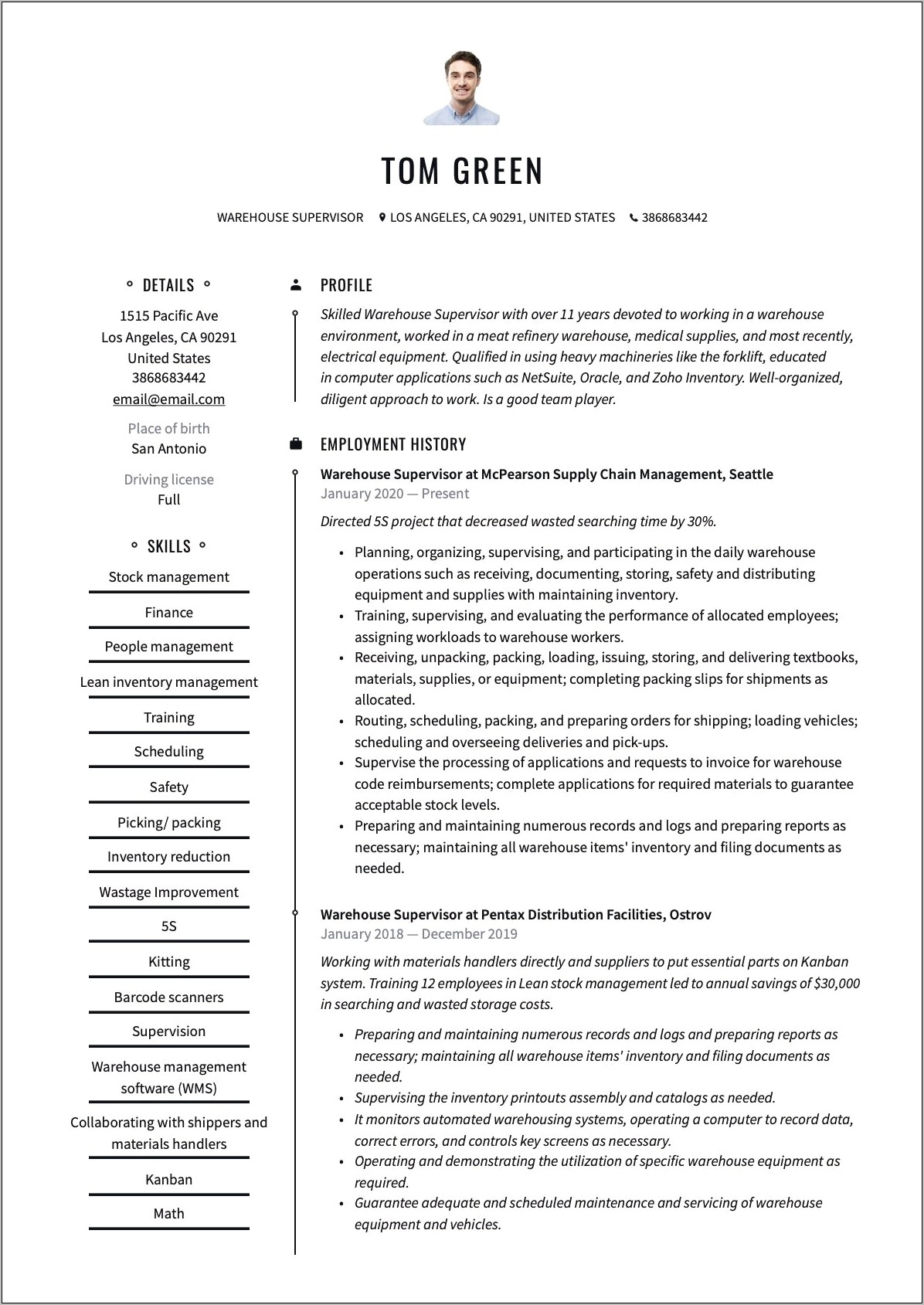 Resume Summary Examples For Supervisor