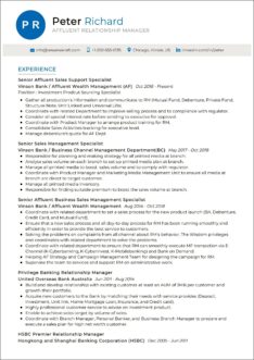 Resume Summary Statement Relationship Manager