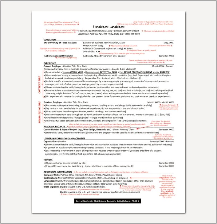 Resume Template College Student Free
