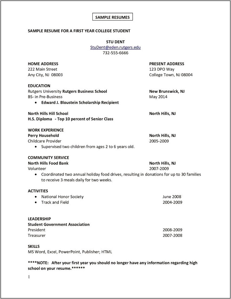 Resume Tips For First Job