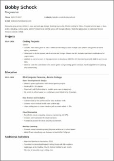 Resume With Little Job History