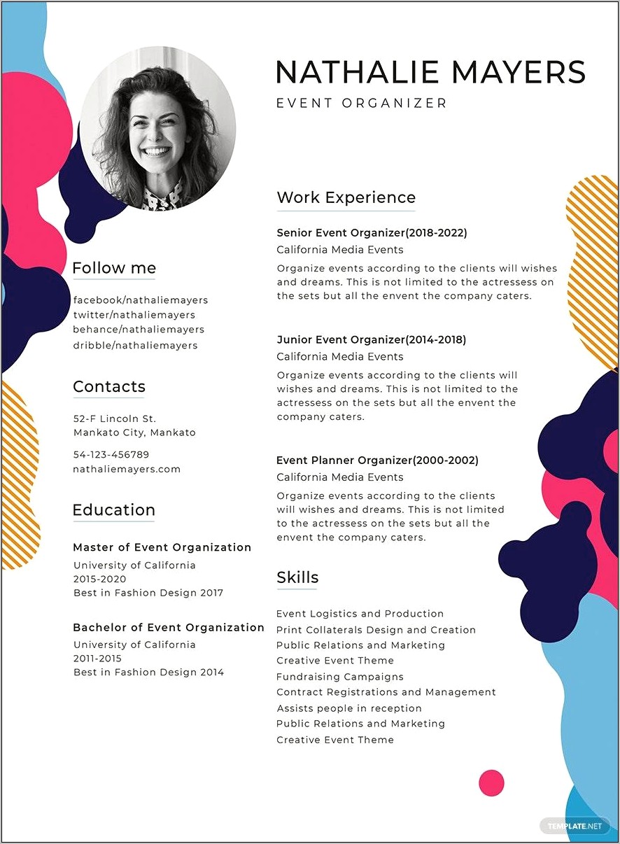Resume With Pictures Template Free