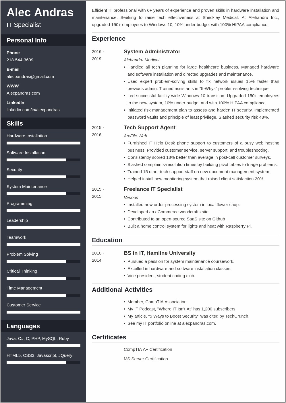 Resume Writing For Technical Jobs