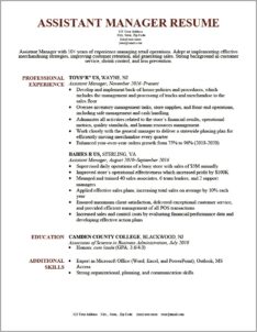 Retail Manager Funcitional Resume Examples