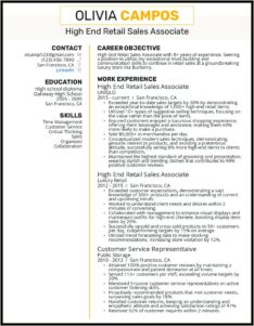 Retail Sales Associate Job Resume