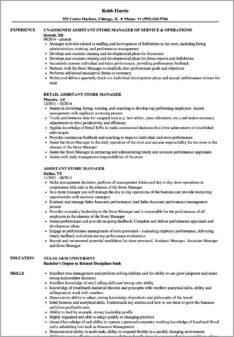 Retail Store Manager Resume Help