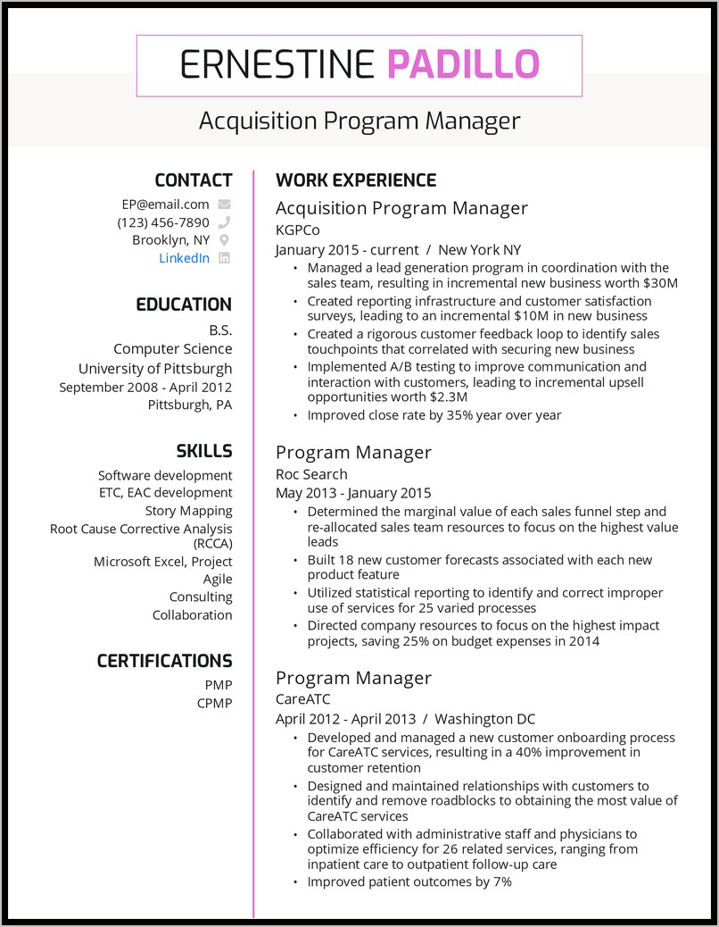 Revenue Cycle Manager Resume Objective