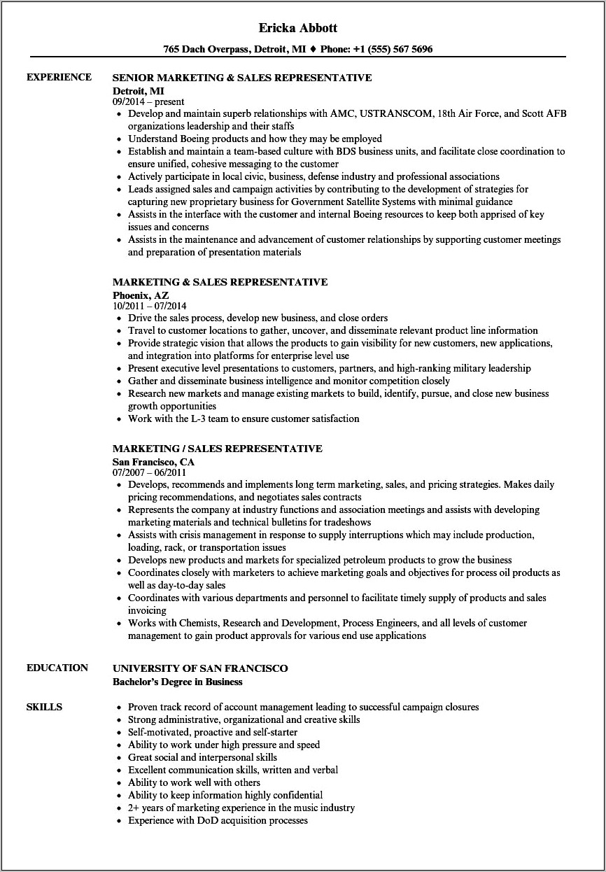 Sales Executive Objective In Resume