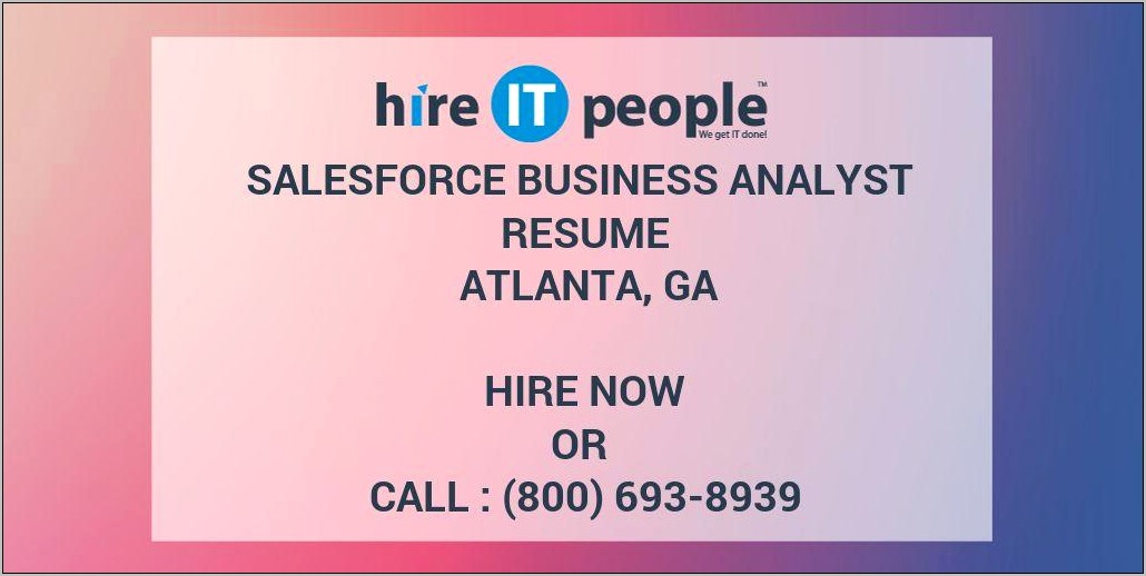 Salesforce Business Analyst Resume Sample