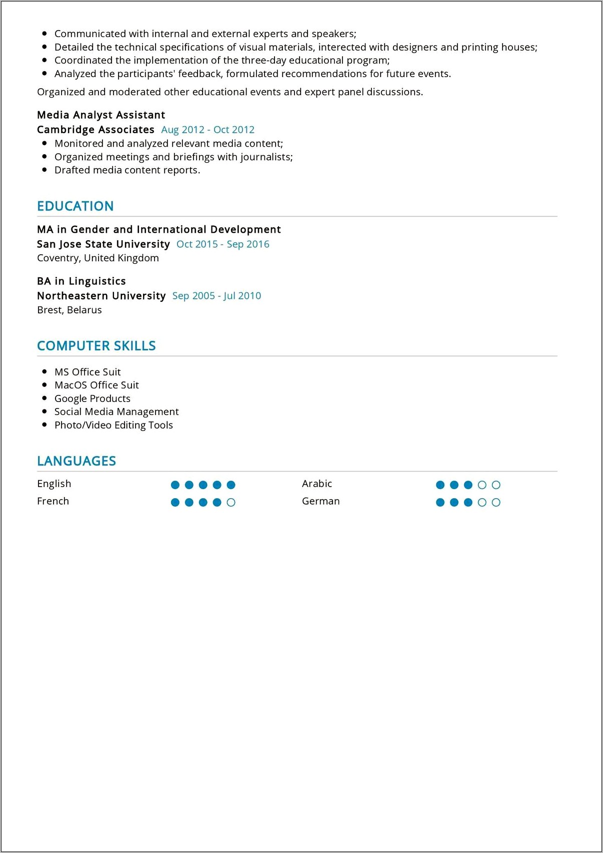 Sample Learning & Development Manager Resume