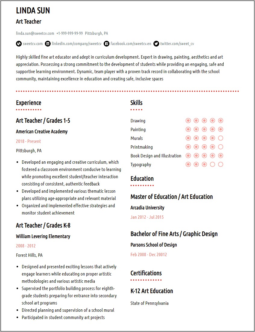 Sample Of An American Resume