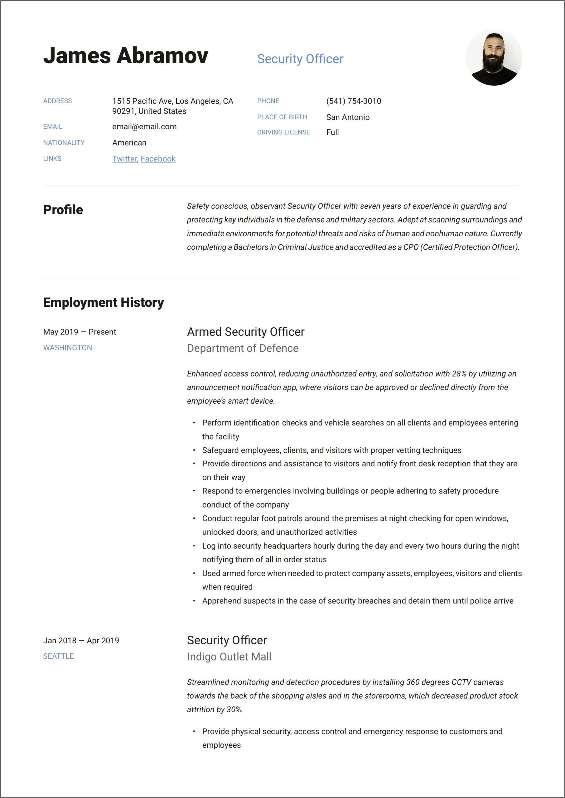 Sample Of It Security Resume