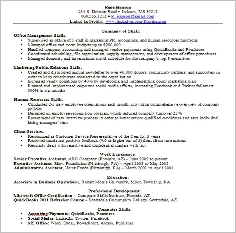 Sample Public Administration Resume Objective