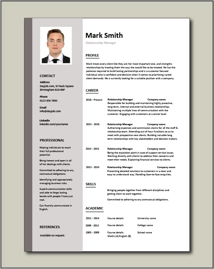 Sample Resume Business Relationship Manager