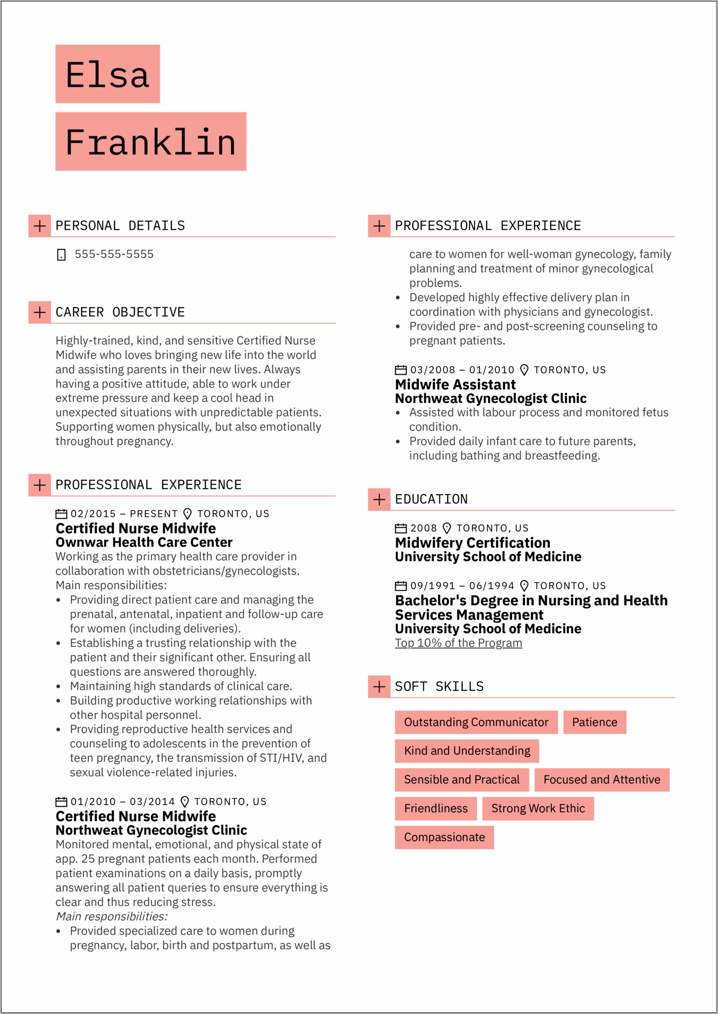 Sample Resume Career Objective Nursing