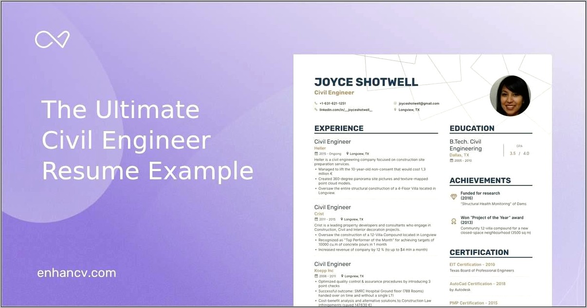Sample Resume Civil Engineering Jobs
