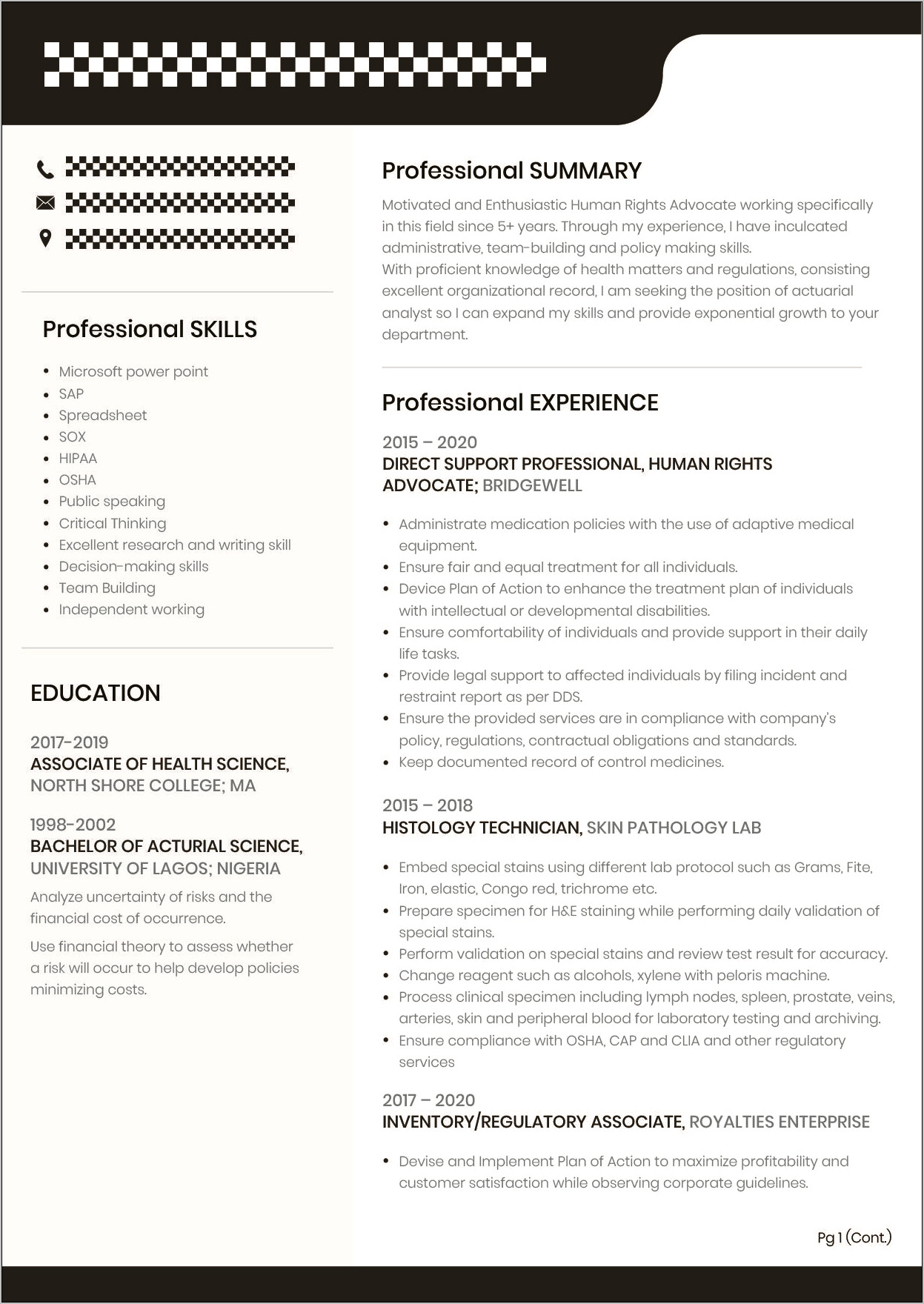 Sample Resume Direct Support Professional