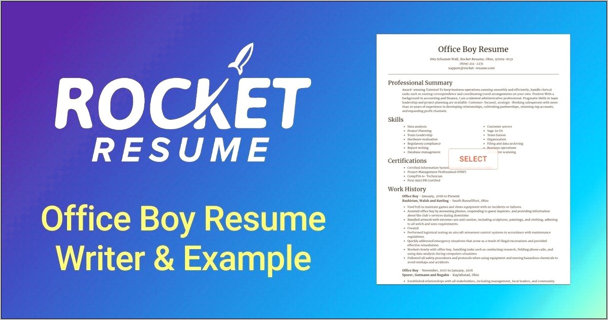 Sample Resume For A Guy