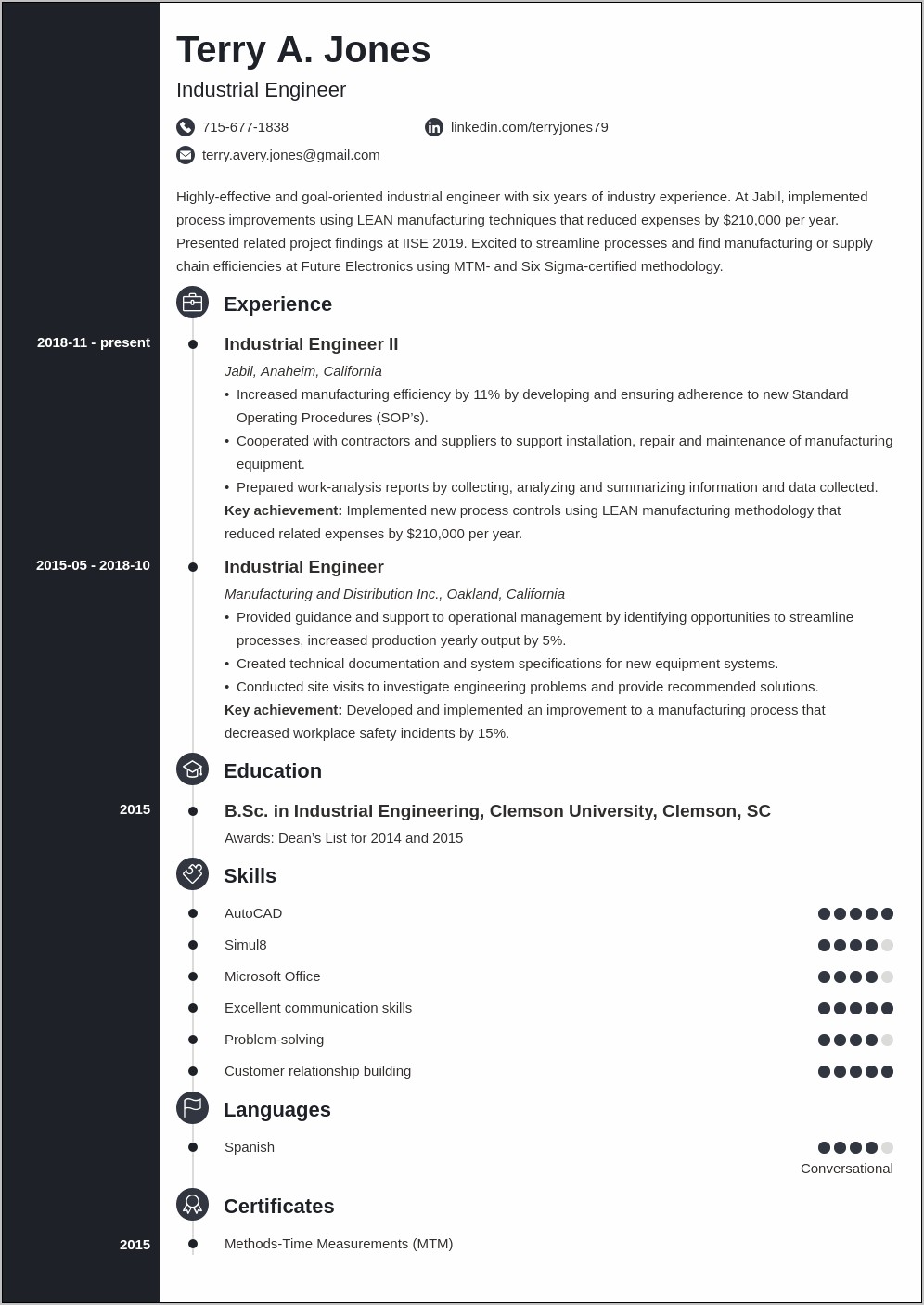 Sample Resume For Aerospace Manufacturing