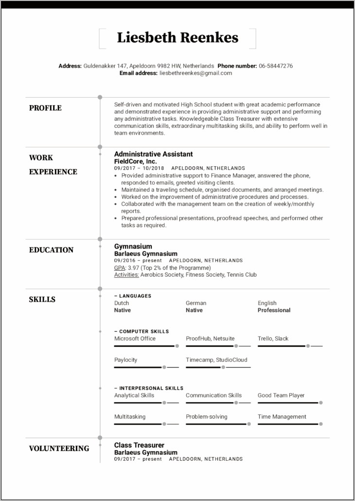 Sample Resume For Assistant Treasurer