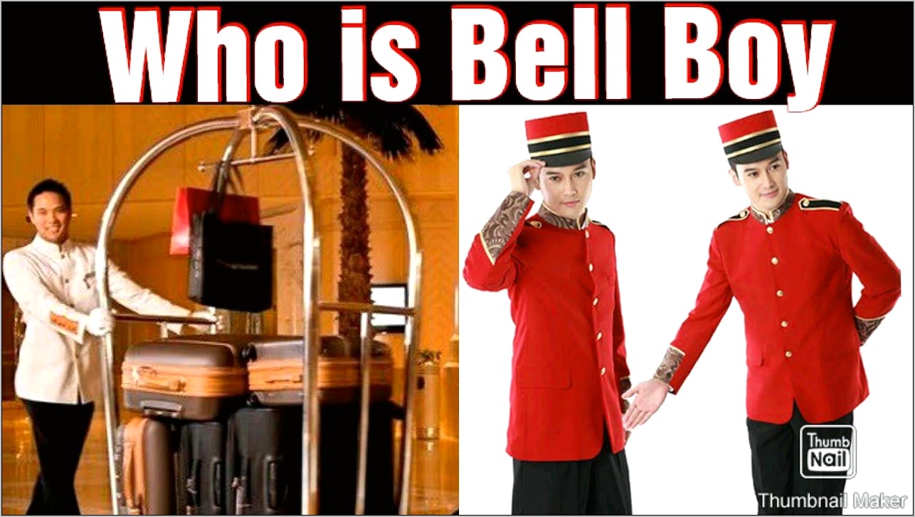 Sample Resume For Bell Boy