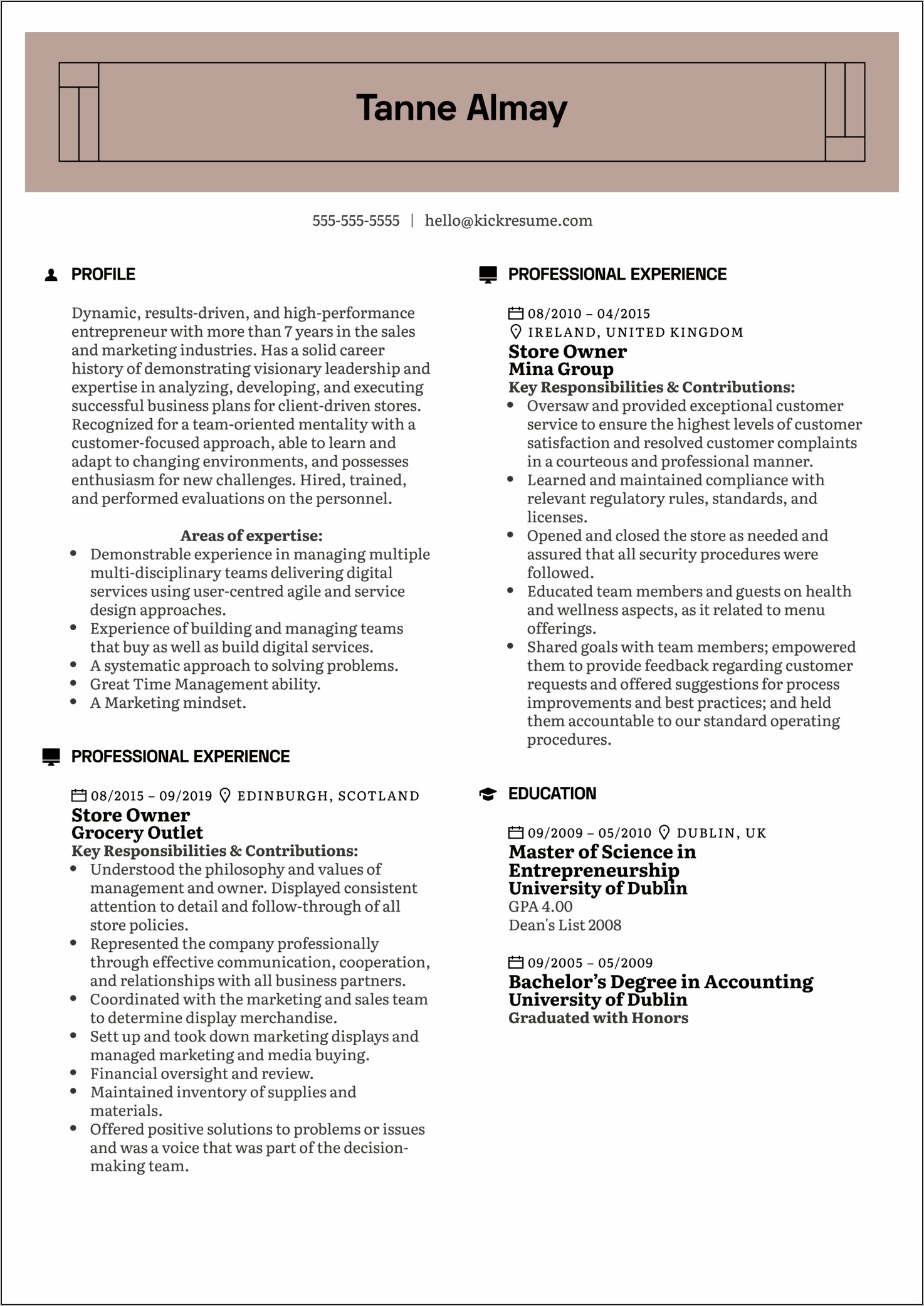 Sample Resume For Convenience Store