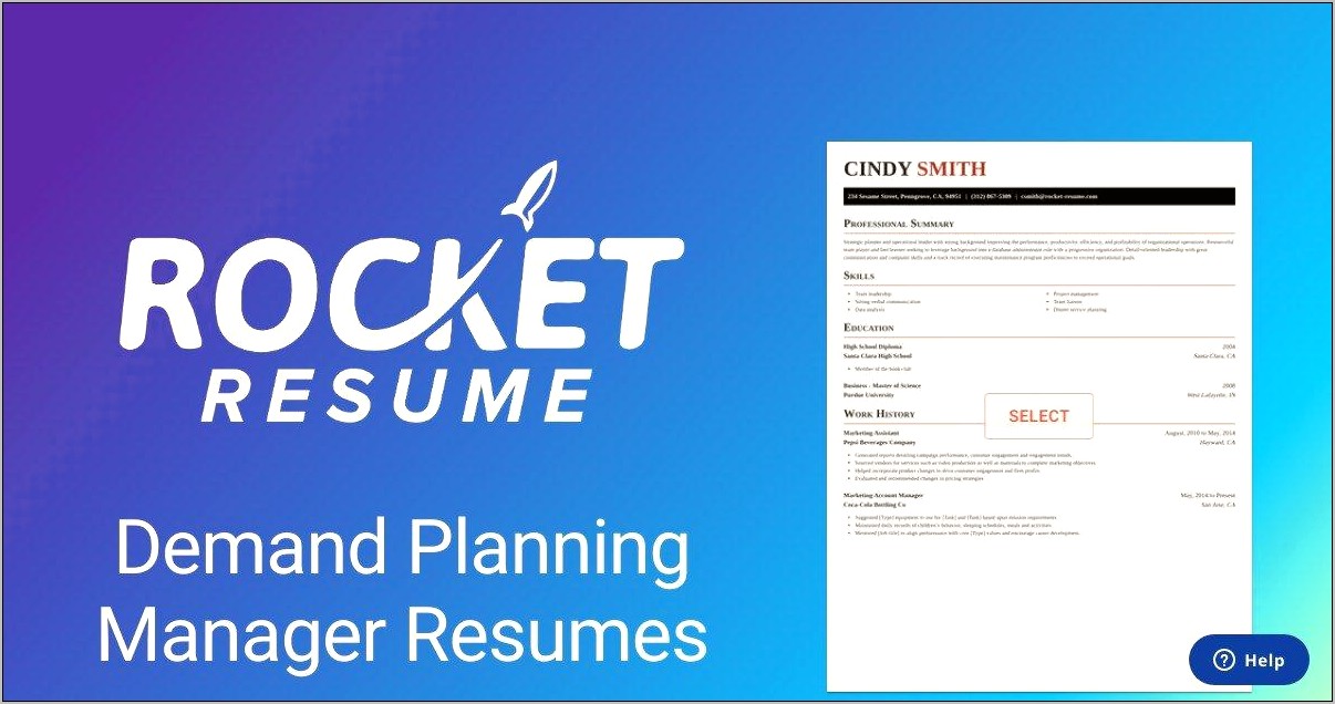 Sample Resume For Demand Planner