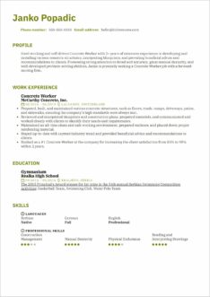 Sample Resume For Laborer Position